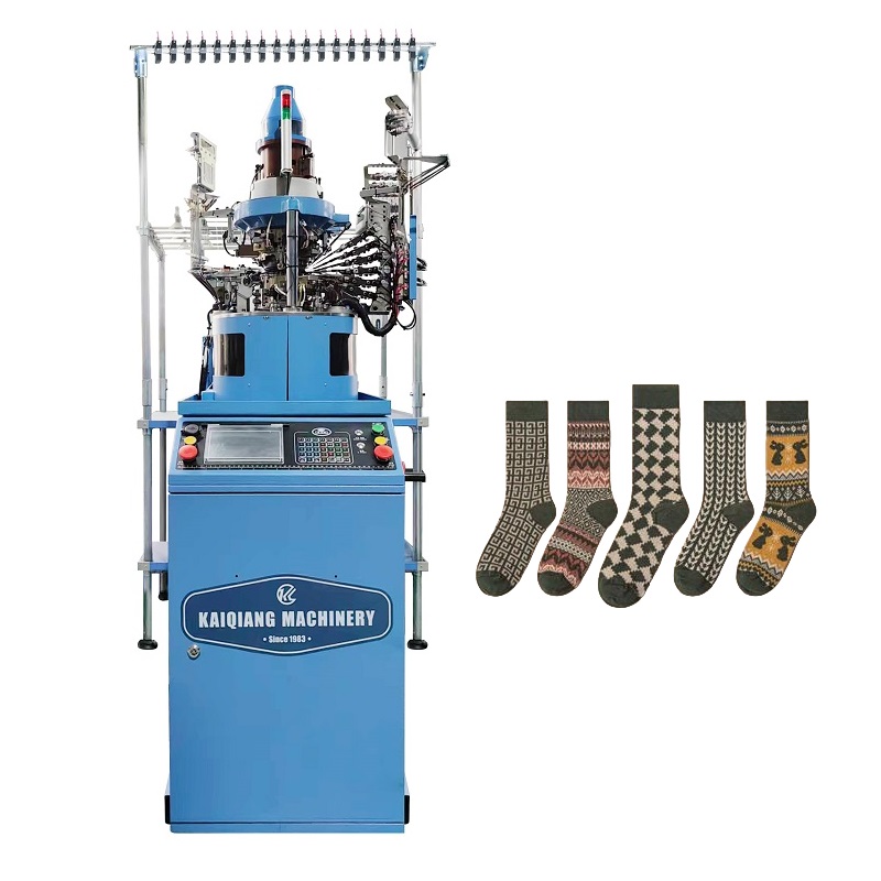 Two main feeders Double cylinder  socks knitting machine